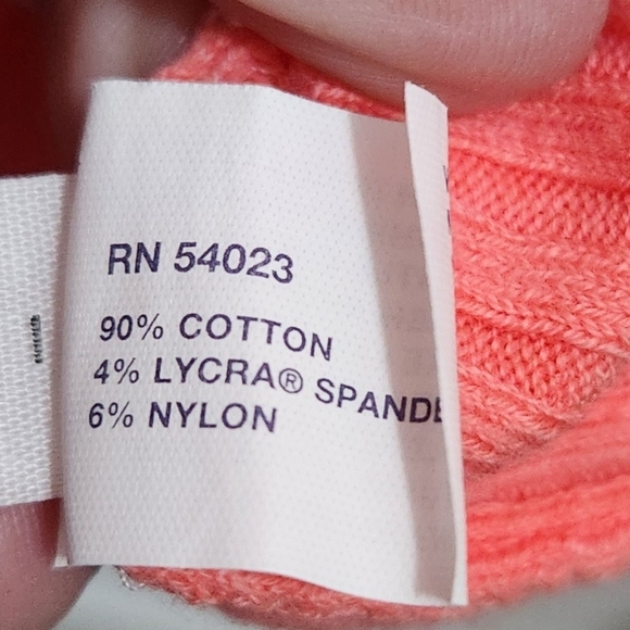 GAP Stretch Ribbed Coral PinkTurtleneck Sweater Size XL Y2K Girlhoodcore - Picture 5 of 6